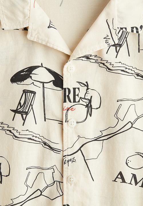 H&M - Cotton resort shirt - cream amalfi