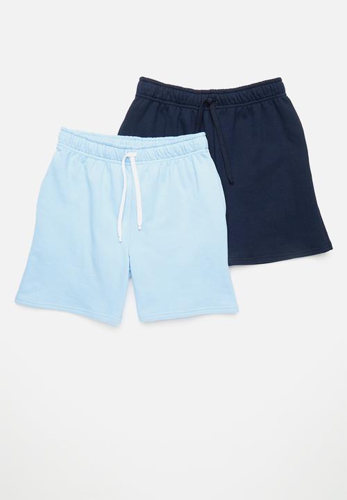 Pop Candy - 2 pack drawstring shorts - sky blue/navy