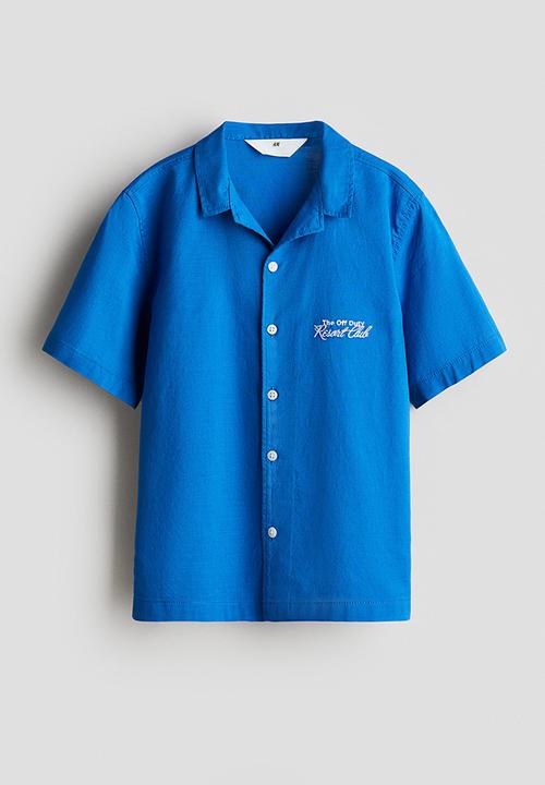 H&M - Cotton resort shirt - bright blue resort club