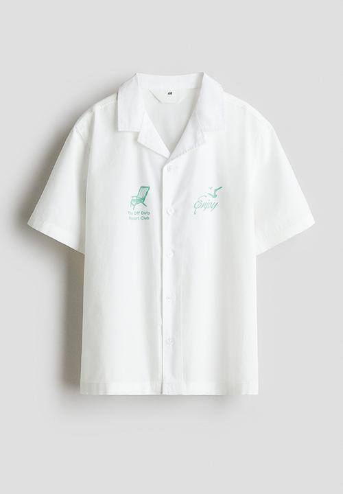 H&M - Cotton resort shirt - white enjoy