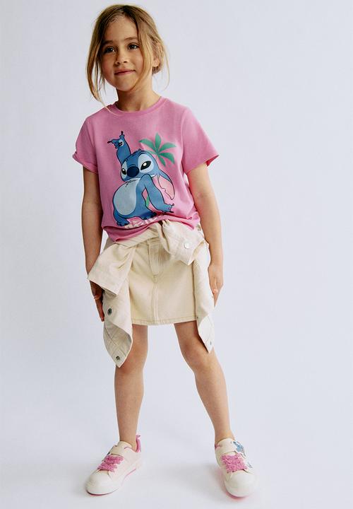 H&M - 3-Pack printed jersey tops - pink/lilo & stitch