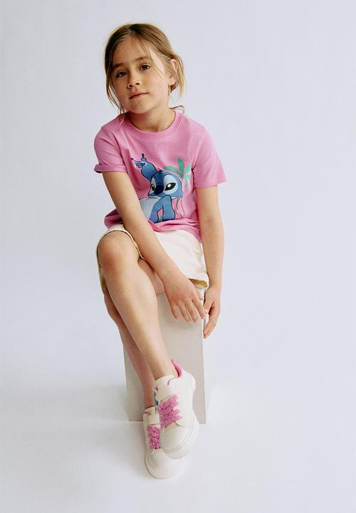 H&M - 3-Pack printed jersey tops - pink/lilo & stitch