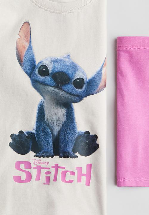H&M - 2-Piece printed set - cream/lilo&stitch