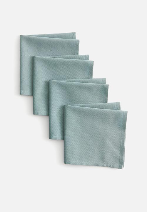 H&M - 4-pack cotton napkins - turquoise