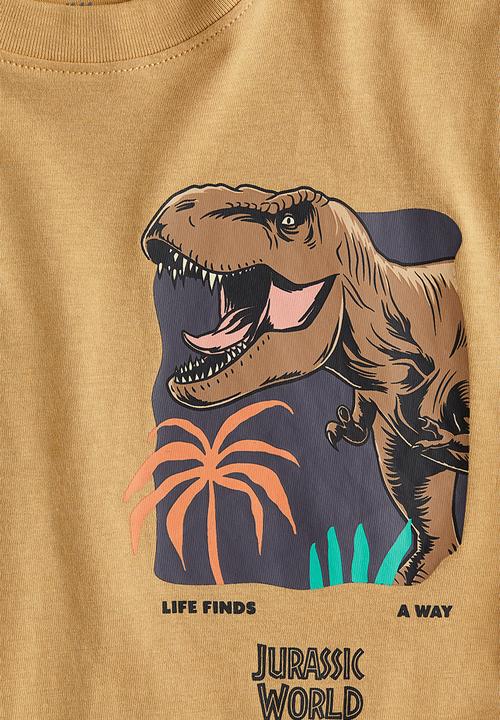 H&M - Oversized printed T-shirt - beige/jurassic world