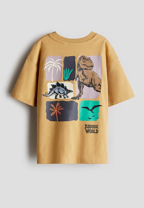 H&M - Oversized printed T-shirt - beige/jurassic world