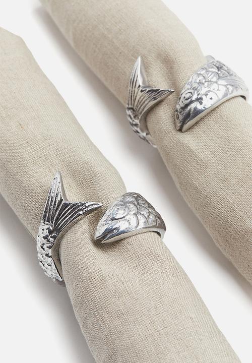 H&M - 2-Pack fish-shaped napkin rings - silver-coloured