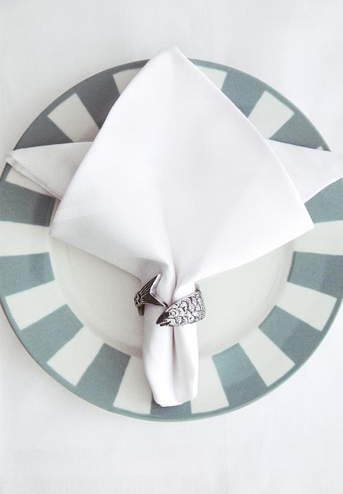 2-Pack fish-shaped napkin rings - silver-coloured