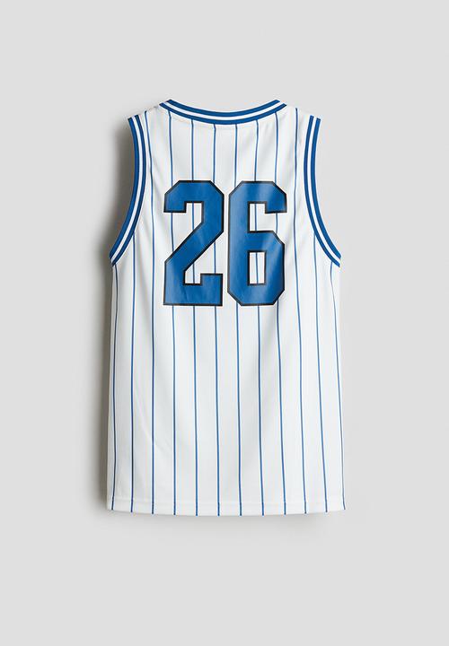 H&M - Mesh basketball vest top - white new york