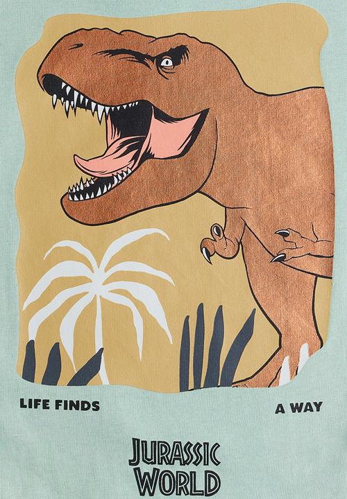 H&M - Oversized printed T-shirt - light green/jurassic world