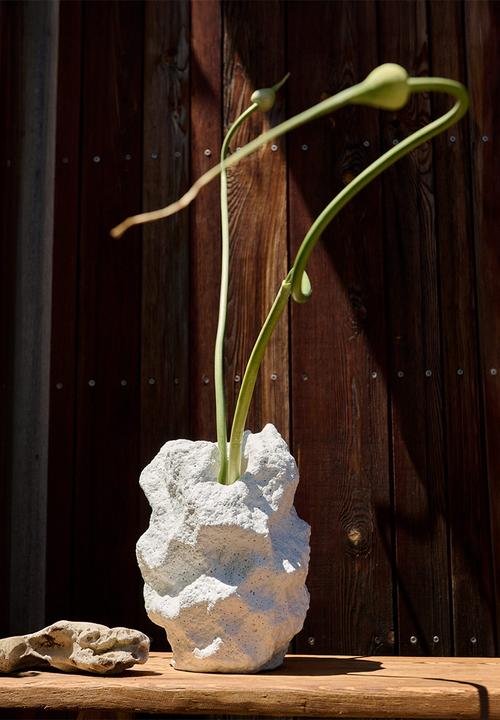 H&M - Lava stone-look vase - white