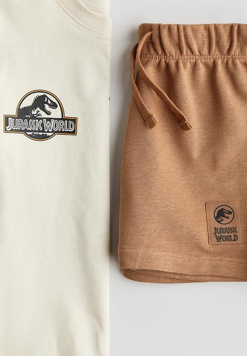 H&M - 2-Piece printed set - beige/jurassic world
