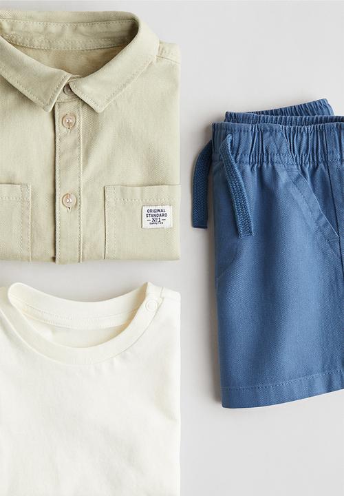 H&M - 3-Piece cotton set - light green/blue 