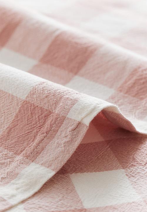 H&M - Patterned cotton tablecloth - pink,white