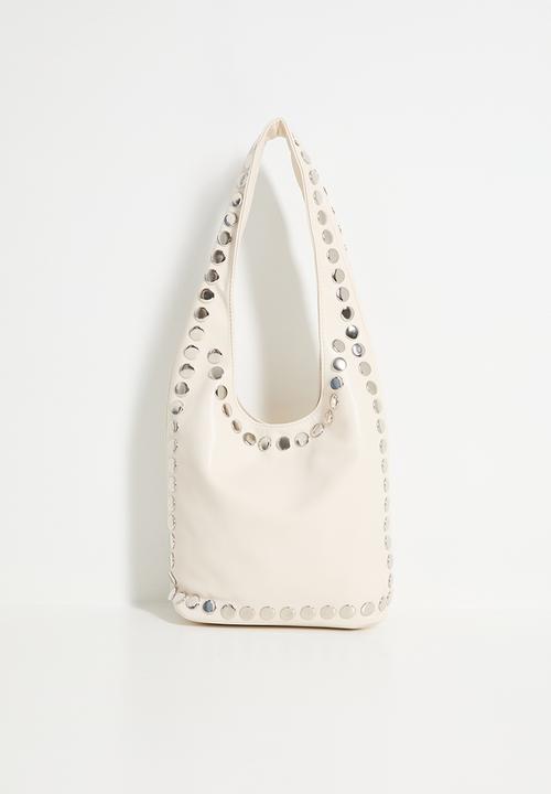 Tessa Design - Kenna studded bucket bag - white