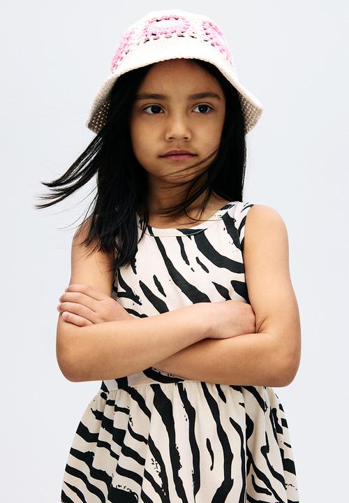 H&M - Patterned cotton dress - white/zebra print