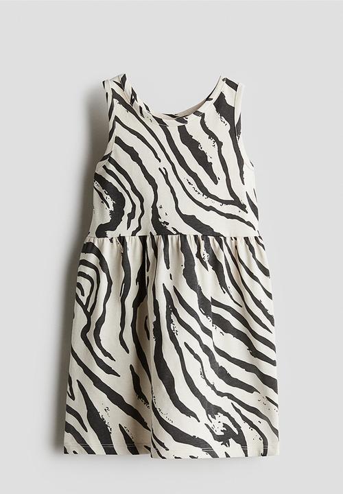 H&M - Patterned cotton dress - white/zebra print