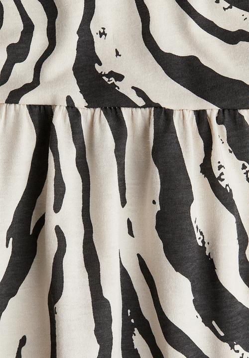 H&M - Patterned cotton dress - white/zebra print