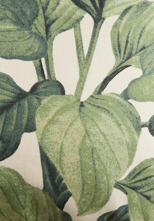 H&M - Outdoor cushion cover - light beige/leaves