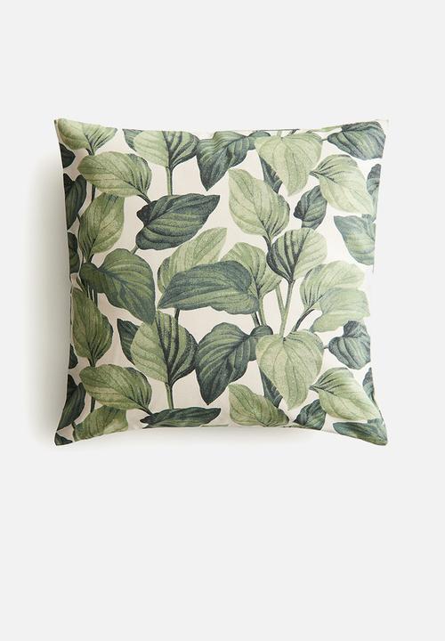 H&M - Outdoor cushion cover - light beige/leaves