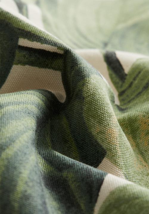 H&M - Outdoor cushion cover - light beige/leaves
