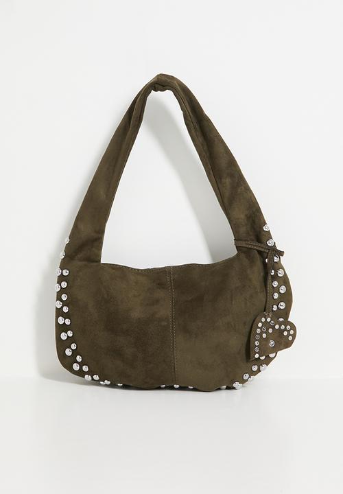 Tessa Design - Geneva studded hobo bag - olive