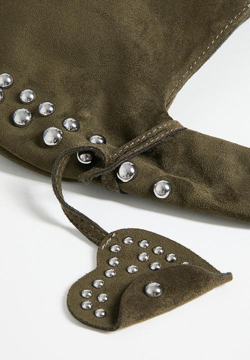 Tessa Design - Geneva studded hobo bag - olive