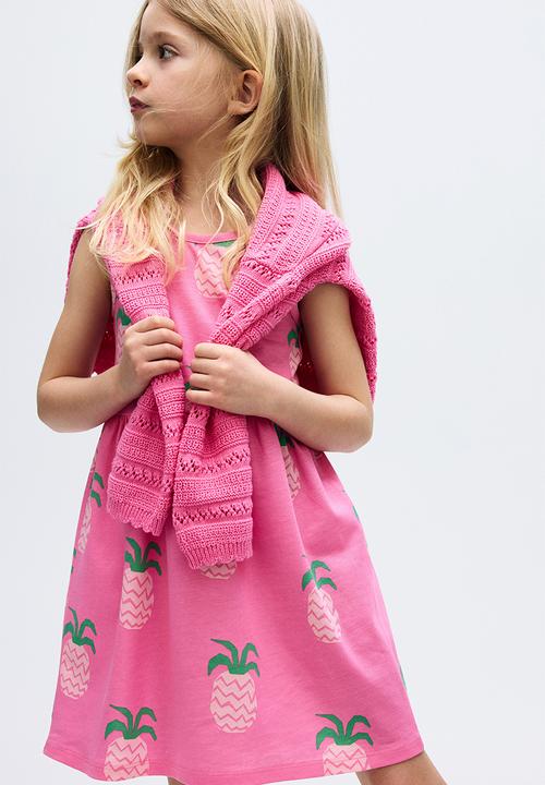 H&M - Patterned cotton dress - pink/pineapples 