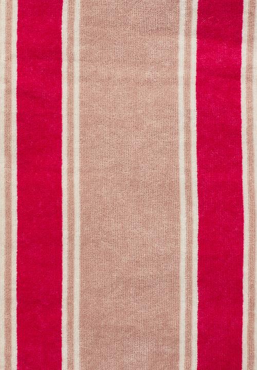 H&M - Striped beach towel - cerise striped 