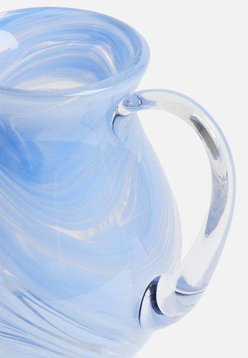 H&M - Patterned glass jug - light blue/patterned