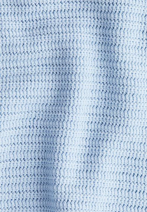 H&M - Crochet-look cotton dress - light blue