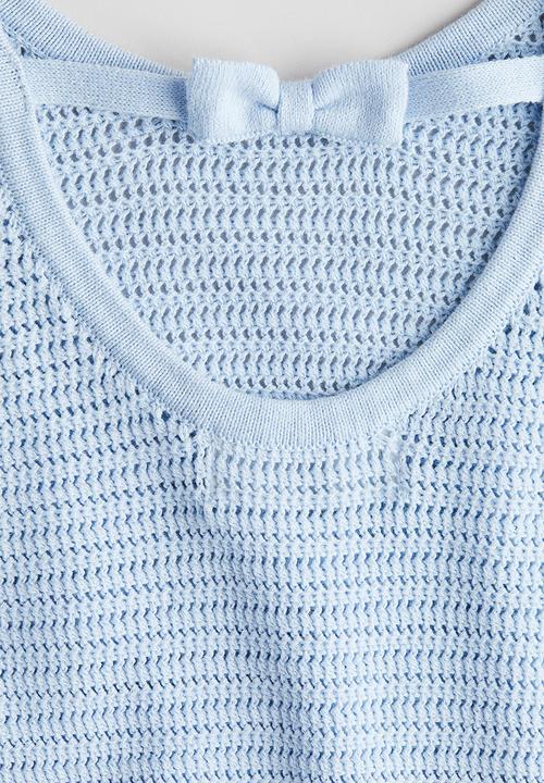 H&M - Crochet-look cotton dress - light blue