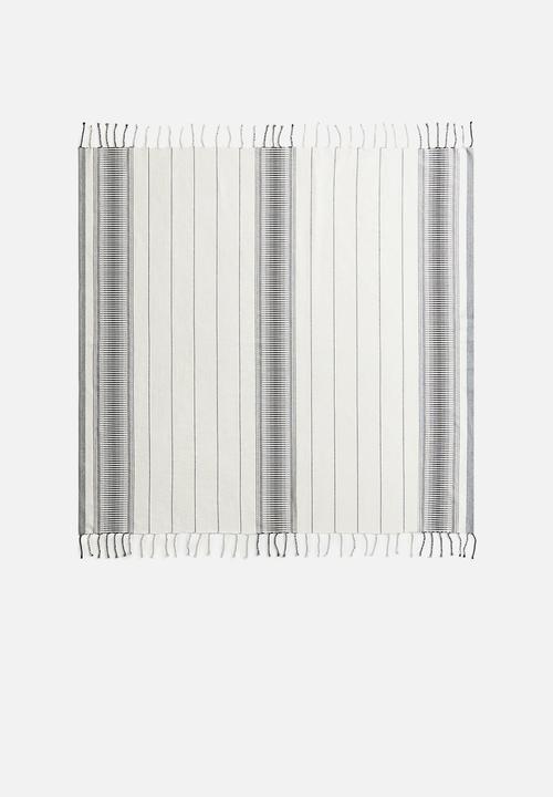H&M - Jacquard-weave beach towel - white & black striped