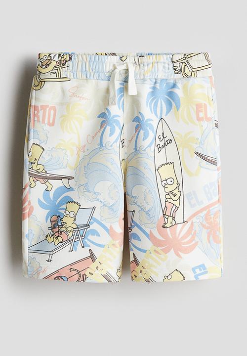 H&M - Printed sweatshorts - yellow the simpsons