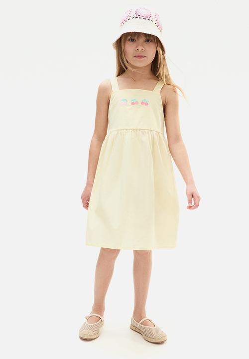 H&M - Cotton dress - light yellow cherries