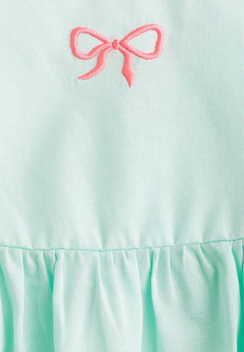 H&M - Cotton dress - turquoise bow
