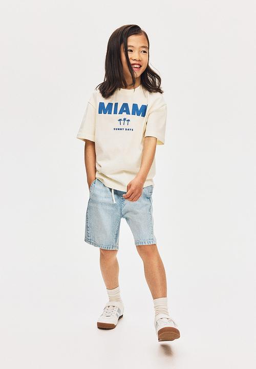H&M - Cotton denim shorts - light denim blue