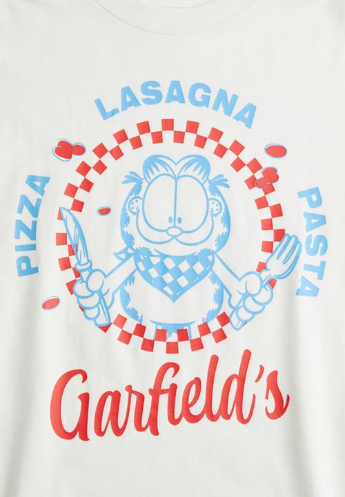 H&M - Printed cotton t-shirt - white garfield