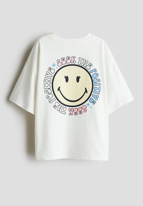H&M - Printed cotton t-shirt - white/smileyworld®t