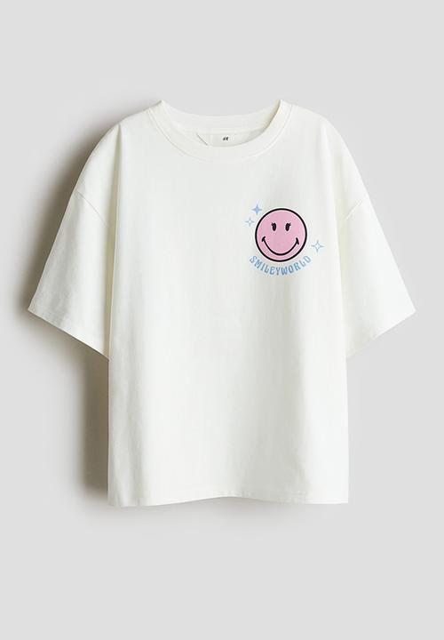 H&M - Printed cotton t-shirt - white/smileyworld®t