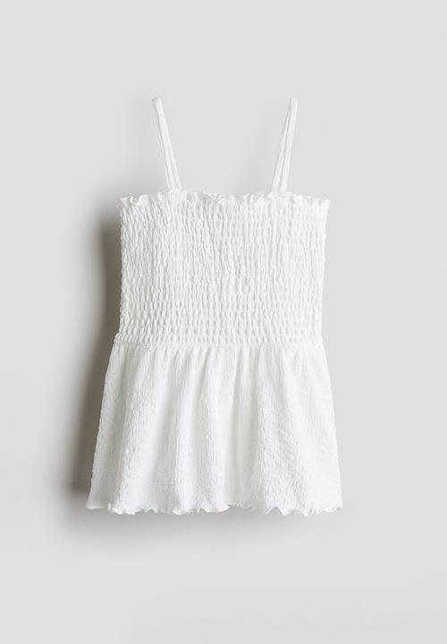 H&M - Smocked strappy top - white