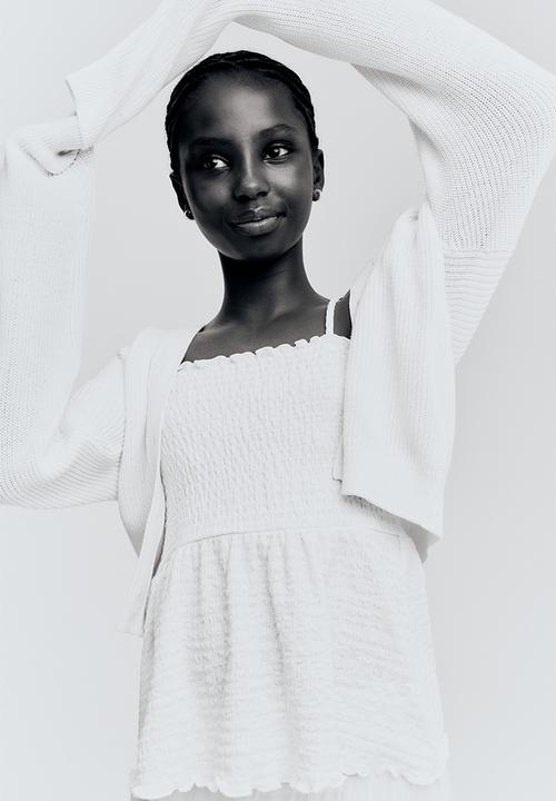 H&M - Smocked strappy top - white
