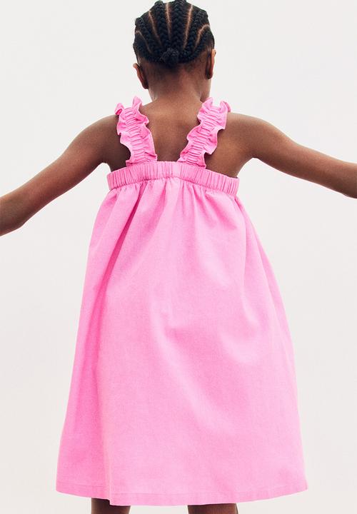 H&M - Linen-blend dress - pink