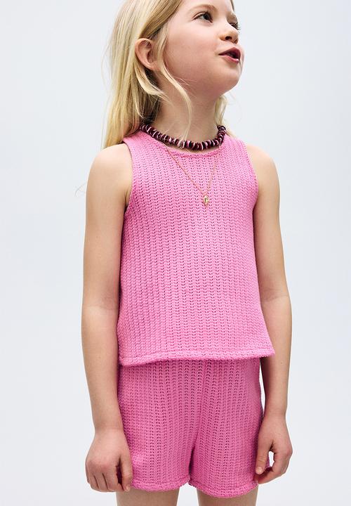 H&M - Textured-knit vest top - cerise