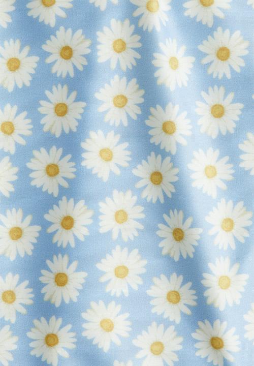 H&M - Printed swimsuit - light blue daisies
