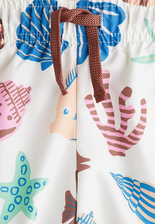 H&M - Printed swim shorts - white sea life