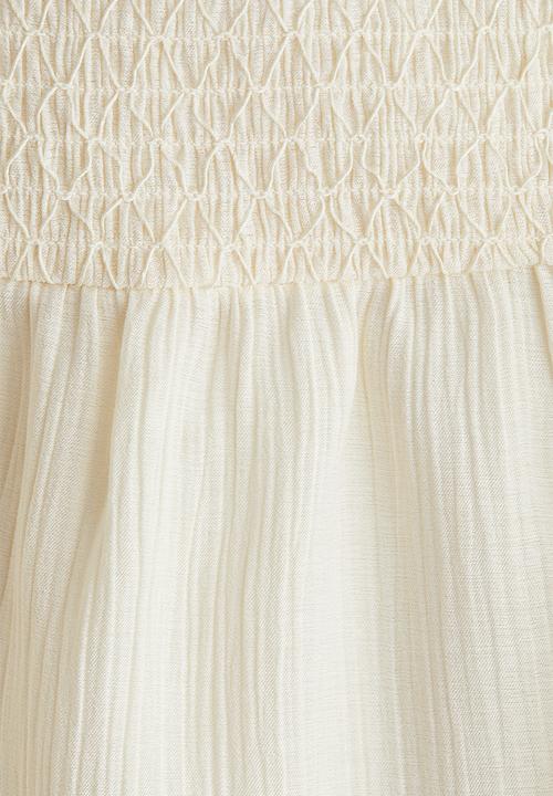 H&M - Smocked strappy dress - white