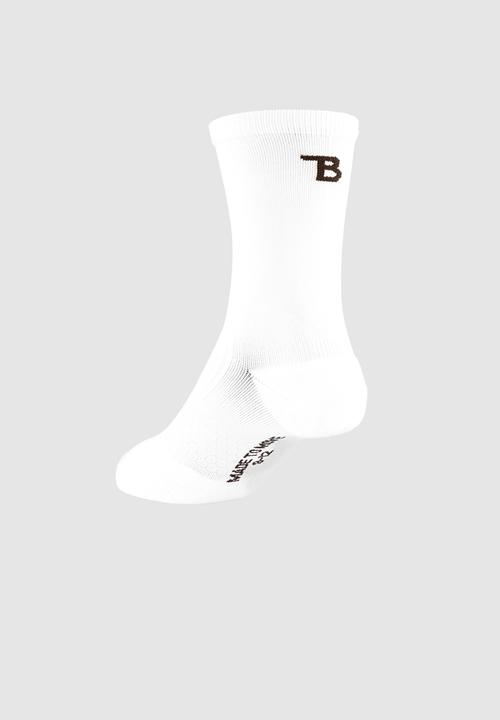 Burnt  - Peak Active Socks - White 