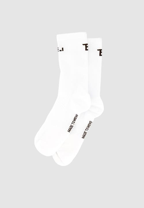 Burnt  - Peak Active Socks - White 
