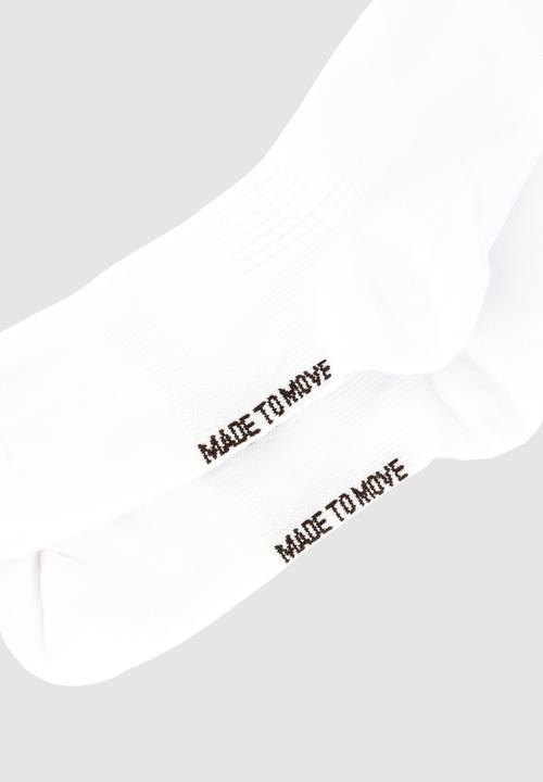Burnt  - Peak Active Socks - White 